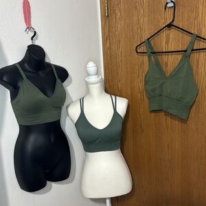 3 pc olive green bralette bundle size Large